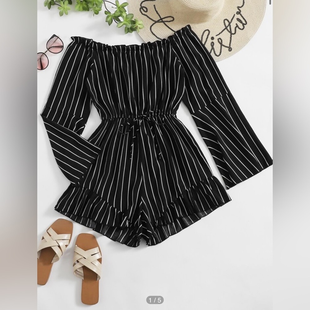 SHEIN Black and White Romper